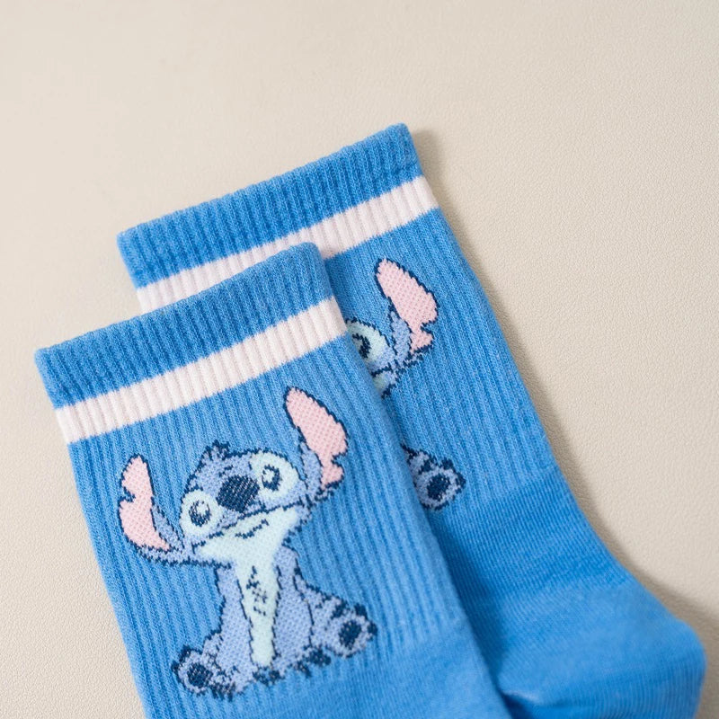 Lot 5 Paires Chaussettes Stitch Disney Ado - Socquettes Coton Mode Tendance