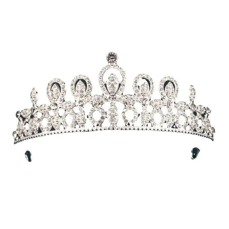 Couronne Tiara Femme Princesse Cristal Argent - Accessoire Cheveux Danse Mariage