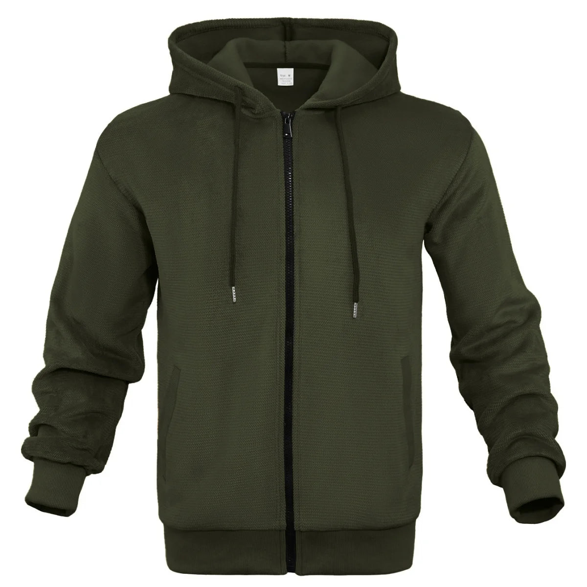 Pull Capuche Homme Zippé - Couleur Unie Loose Fit, Polyester Premium Chaud Printemps Automne