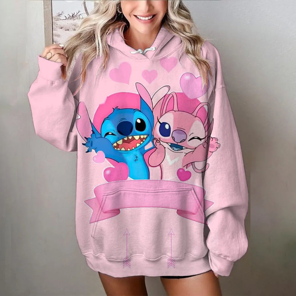 Sweat à Capuche Stitch Disney Oversize - Veste Hoodie Cartoon Loose Confortable Unisexe