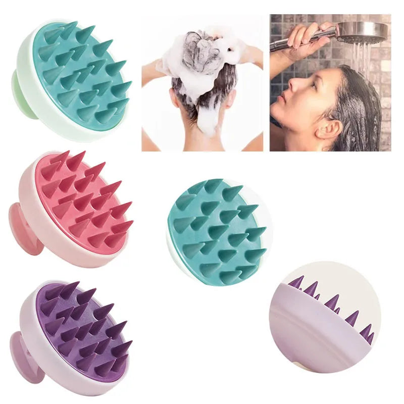 Brosse Massage Cuir Chevelu Silicone - Peigne Shampooing Douche Anti-Pelliculaire | Soin Capillaire Salon