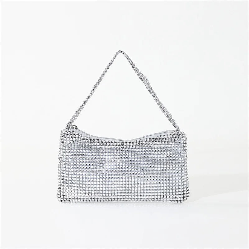 Pochette Soirée Strass Diamants Femme - Sac Épaule Brillant Mariage Gala Party Clutch