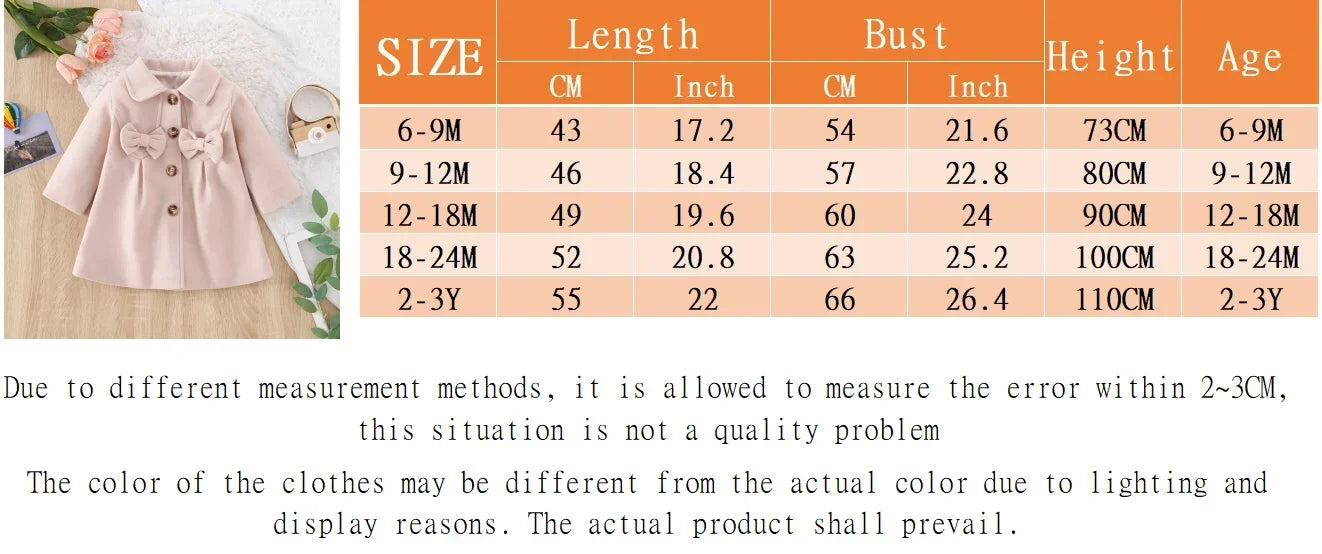 Trench Fille Hiver - Manteau Long Noeud Boutons Chaud