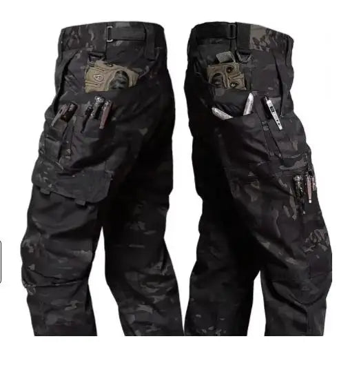 Pantalon Homme Travail Cargo - Multi-Poches Résistant Outdoor Jogging Tactique Printemps-Automne