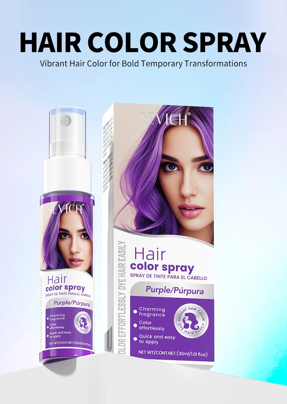 Spray Colorant Cheveux Temporaire - Teinture Longue Tenue Cheveux Barbe Coloration Éphémère Crème Coiffage