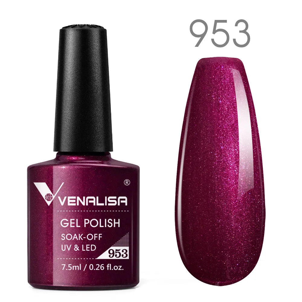 Vernis Gel Ongles Paillettes Réfléchissantes VENALISA - Néon Couverture Complète UV Manucure Nail Art