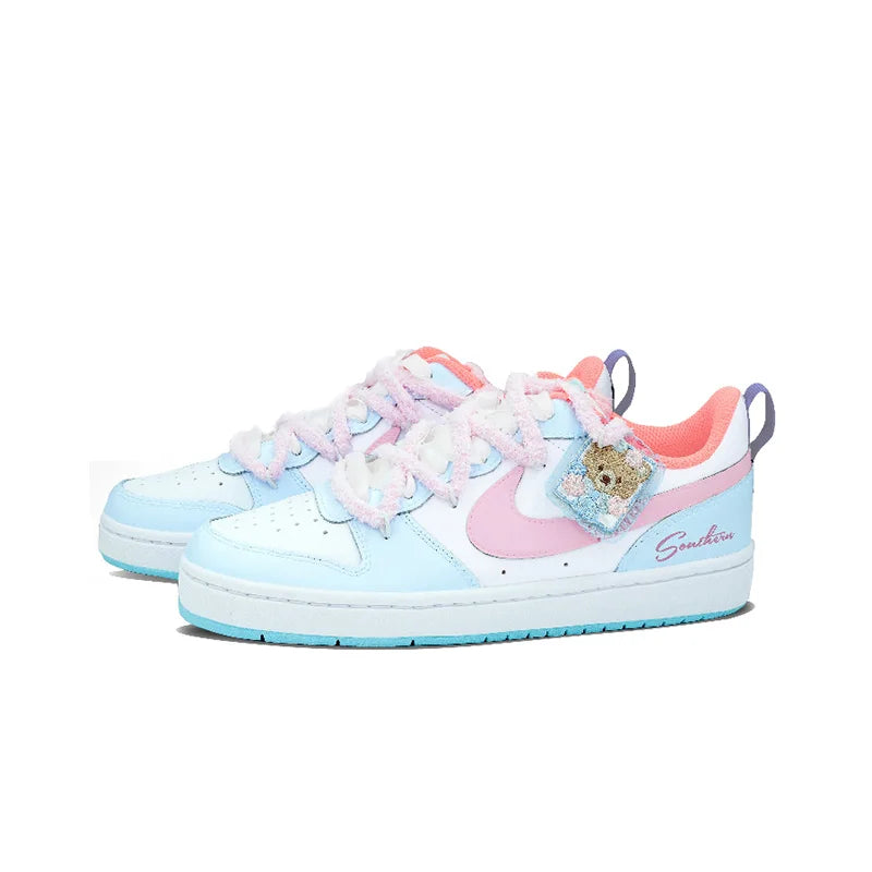 Sneakers Nike Court Borough Custom « Baleine Cœur & Bonbon » – Doux Joueur Femme