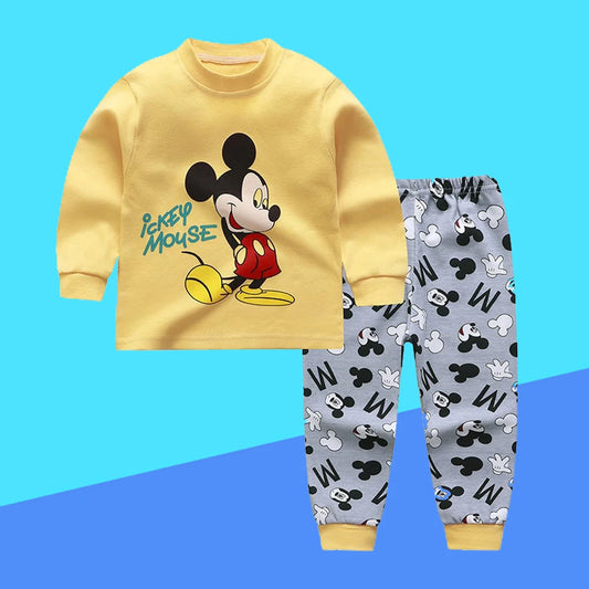 Pyjama Enfant Disney Mickey - Ensemble Coton 2 Pièces Garçon Fille