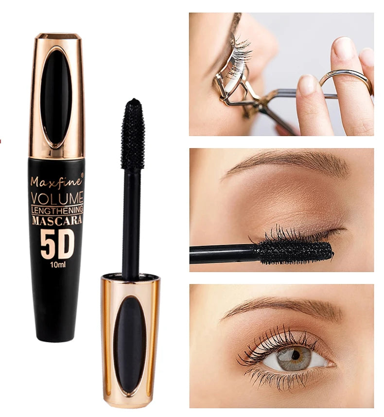 Mascara 5D Soie Regard Intense - Waterproof Volumateur Allongeant Noir Intense Longue Tenue Anti-Paquets
