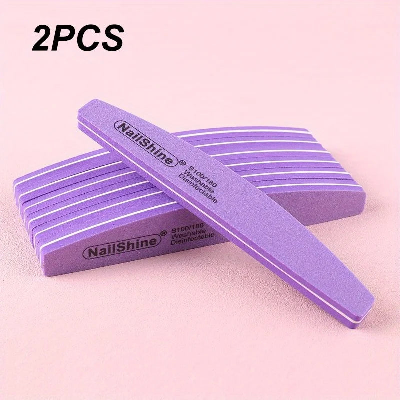 Lot 2/5/10pcs Limes à Ongles Double Face Professionnelles - Bloc Éponge Coloré Polissage Ponçage Buffer Manucure Pédicure