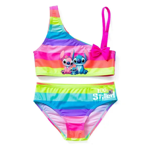 Maillot de Bain Fille Lilo & Stitch 2 Pièces - Tankini avec Nœud