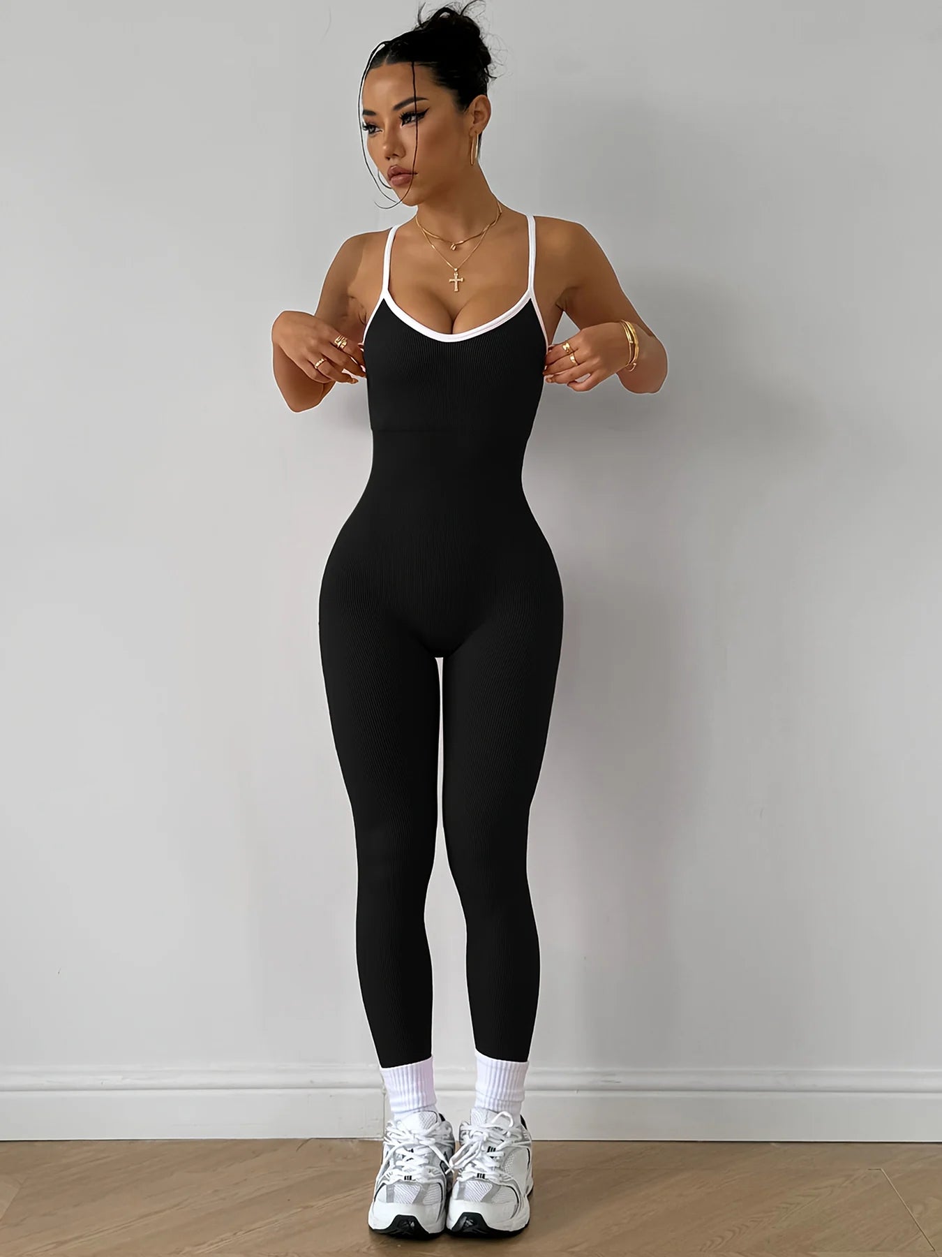 Combinaison Sport Femme Rose - Body Fitness Yoga Running Une Pièce