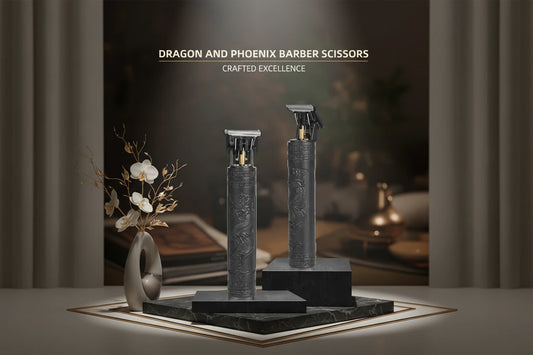 Tondeuse Cheveux Homme Rechargeable USB - Rasoir Électrique Adulte Vintage Clipper Coupe Cheveux Maison Salon Barbier Dragon Noir