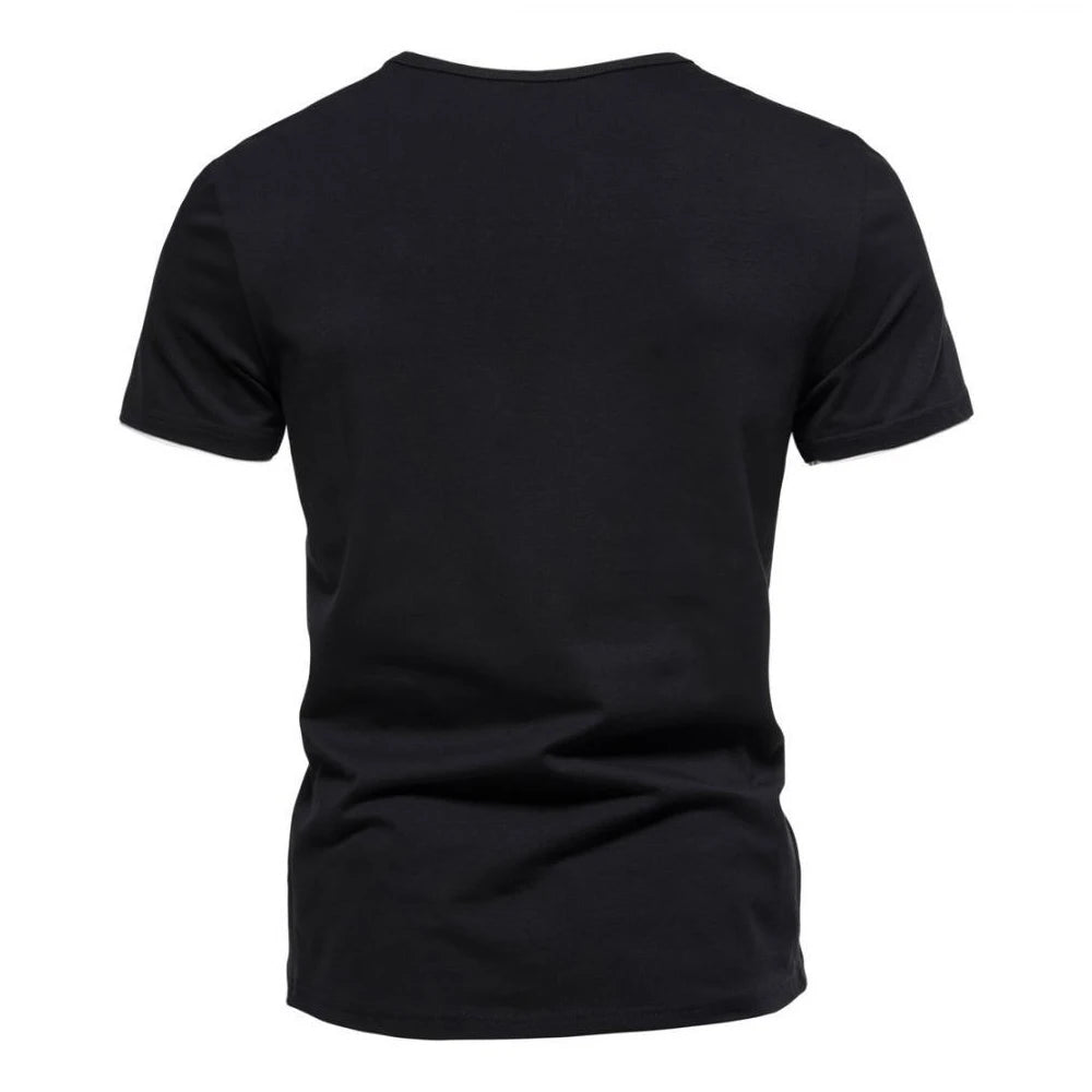 T-Shirt Homme Henley Col V - Fitness Sport Respirant Été
