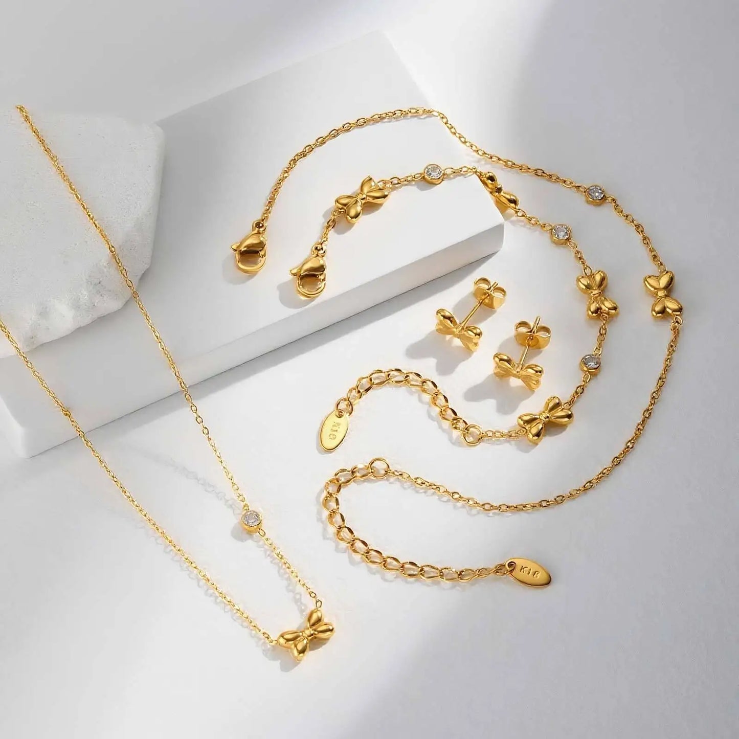 Bracelet Cheville Papillon Vnox Acier Inoxydable - Anklet Zircon Nœud Bijou Femme Fille