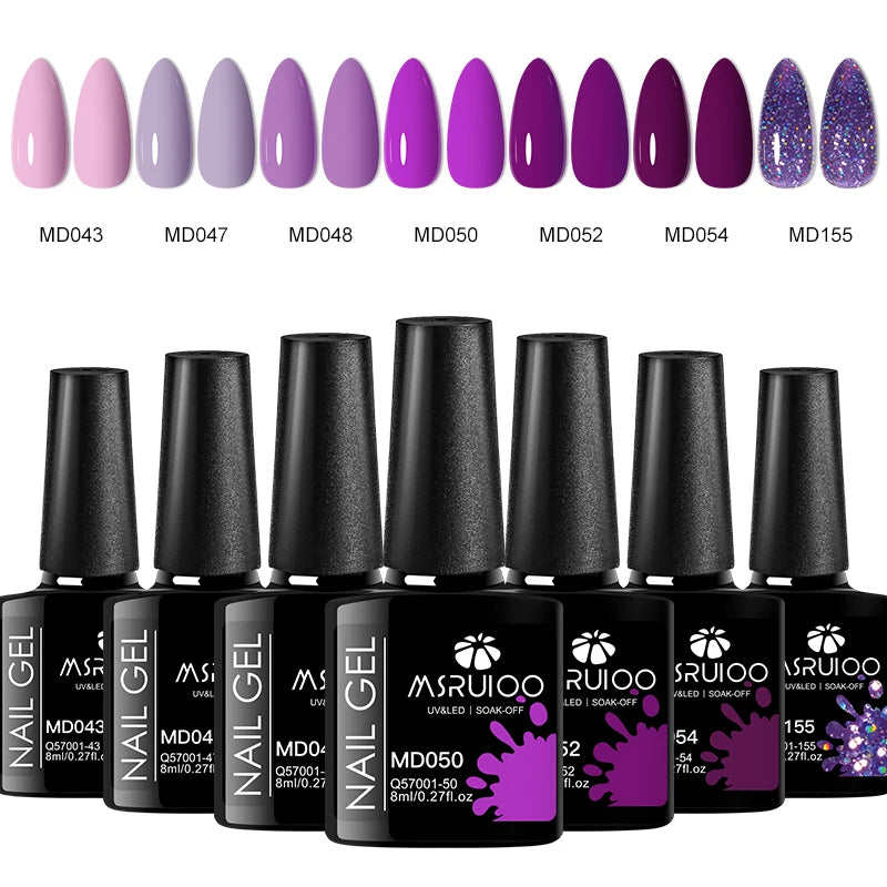 Kit 7 Vernis Gel Nail Art DIY - Set Décoration Manucure Soak Off UV Longue Tenue Peinture Gel