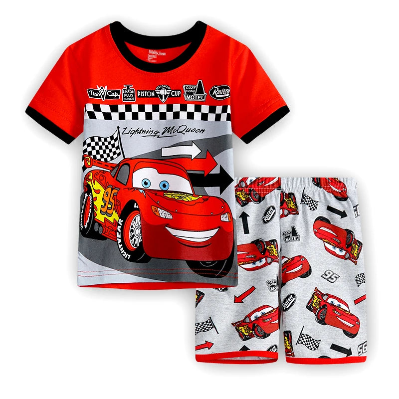Pyjama Été Enfant Cars Flash McQueen 2 Pièces - T-shirt + Short