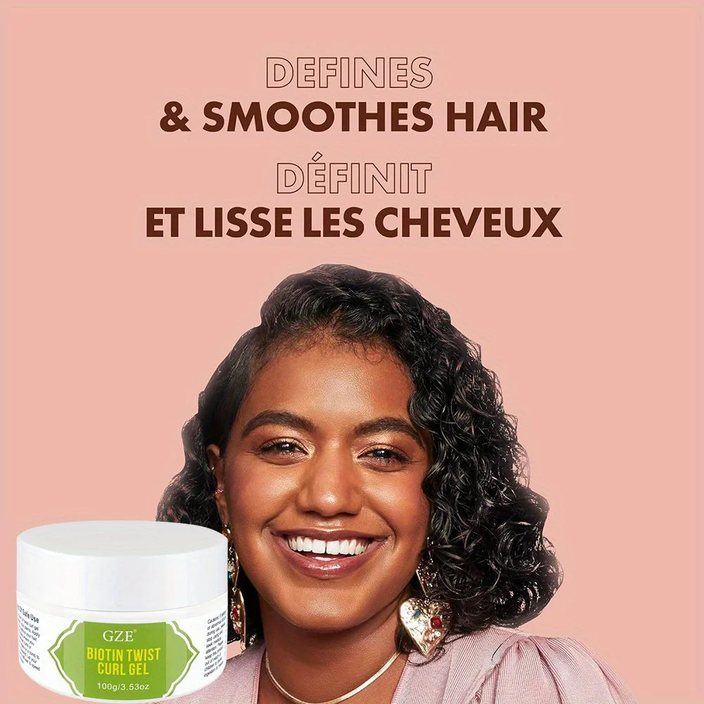 Gel Coiffant Biotine GZE Twist Curl - Définition Boucles Hydratant Croissance Cheveux