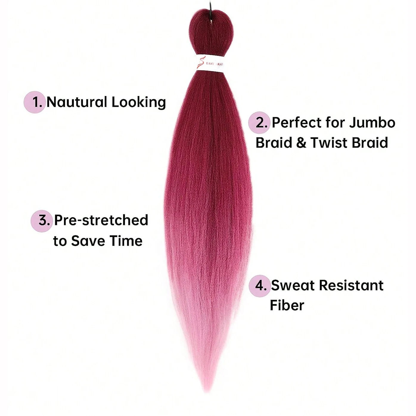 Mèches Tressage Pré-Étirées 26 Pouces - Extensions Cheveux Afro Synthétiques Multicolores