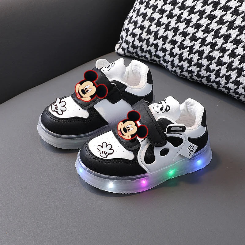 Baskets Mickey Mouse Lumineuses Enfant - Chaussures Sport LED Disney