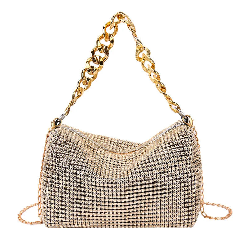 Sac Tote Femme Diamants Brillants - Pochette Bandoulière Soirée Chic Élégant