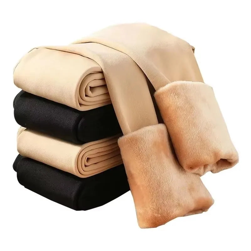 Collants Femme Hiver Chauds Doublés Polaire - Thermiques Pantyhose Panty Effet Peau Noir Bas Chaussettes