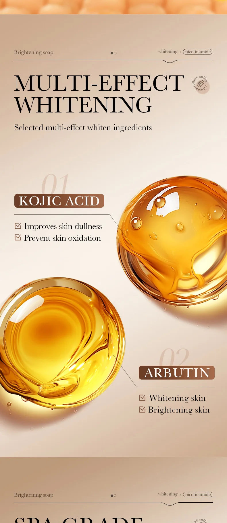 Savon Visage SADOER Niacinamide Arbutine - Hydratant Éclaircissant Nettoyage Profond Corps Mousse Artisanal