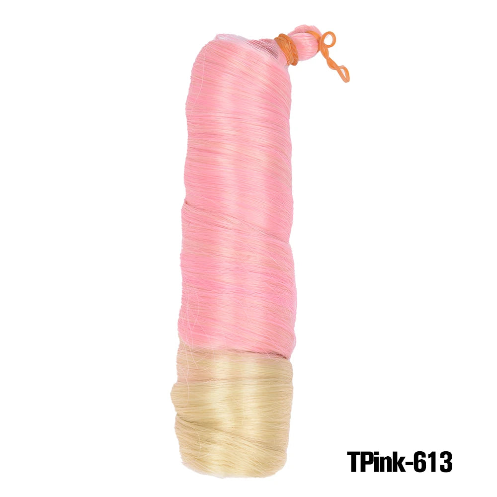 Extension Tresses French Curls Pré-Étirées - Mèches Synthétiques Loose Wave Spiral Curl Haute Température Ombré