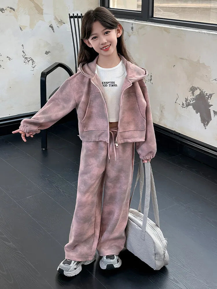 Ensemble Sport Fille Tie-Dye - Veste + Pantalon Ado