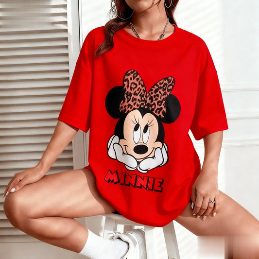 T-Shirt Disney Minnie Mouse Graphique - Vintage Cartoon Streetwear Loose Casual Unisexe Été