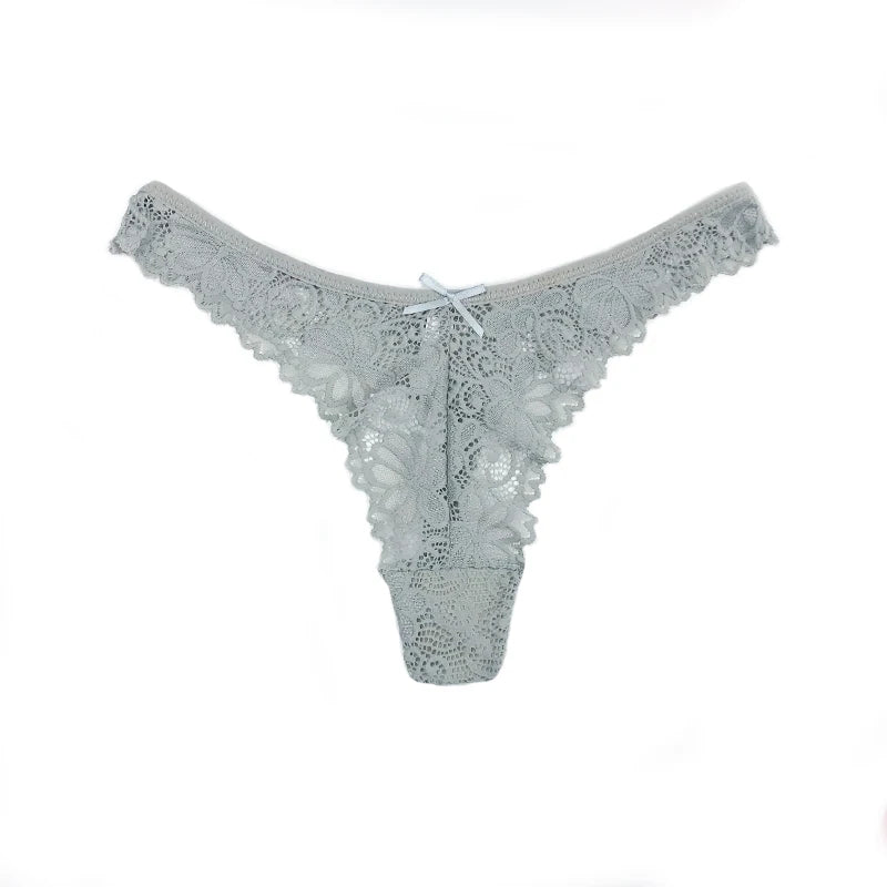 Culotte Femme Dentelle Sexy Taille Basse - String Transparent Ajouré Lingerie Élégante