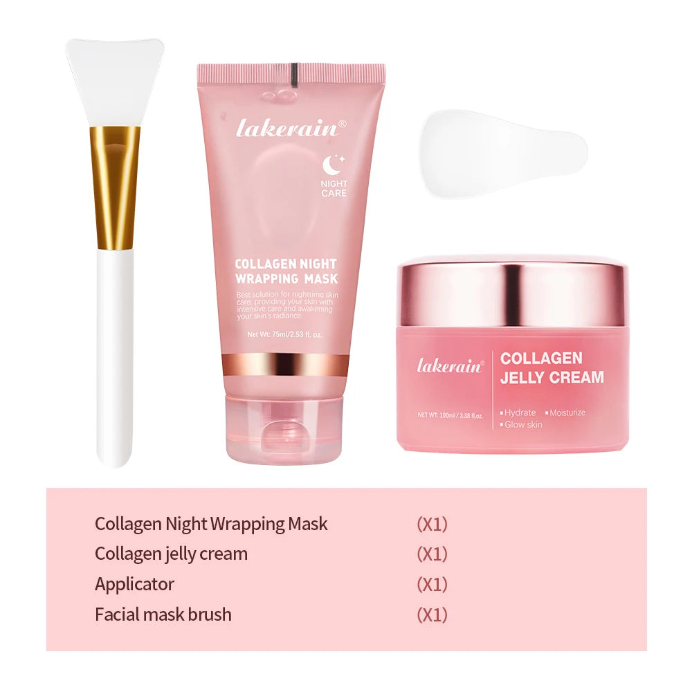 Crème Gelée Collagène Hydrolysé - Masque Nuit Hydratant Raffermissant Peel-Off