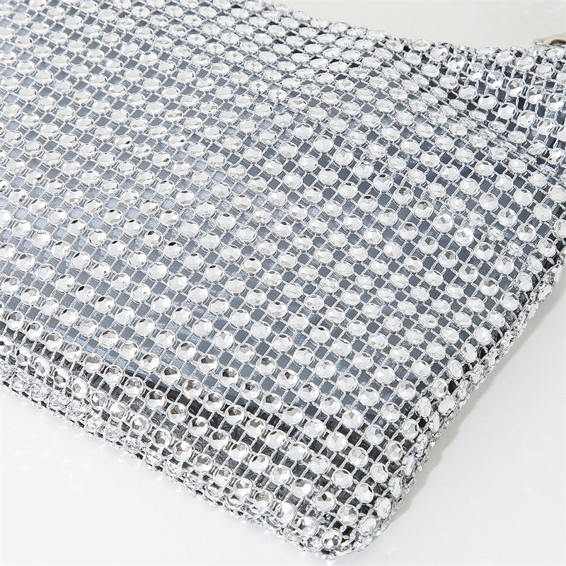 Pochette Soirée Strass Diamants Femme - Sac Épaule Brillant Mariage Gala Party Clutch