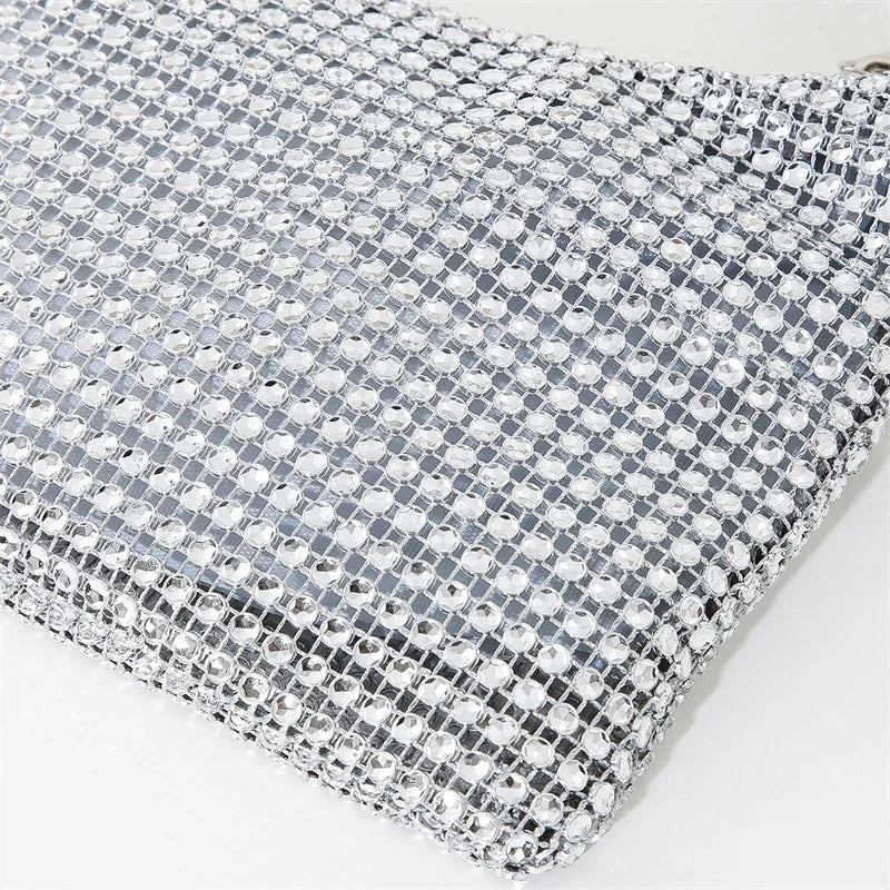 Pochette Soirée Strass Diamants Femme - Sac Épaule Brillant Mariage Gala Party Clutch