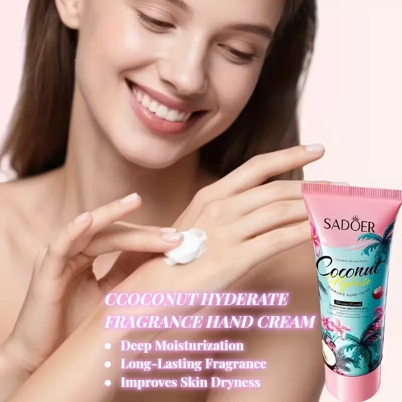 Coffret Cadeau Hydratant Coco 3 Pièces - Lotion Corps Crème Mains Baume Lèvres Nourrissant Hiver