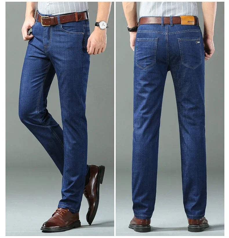 Jean Denim Léger Homme - Bleu Stretch Coton Printemps Été