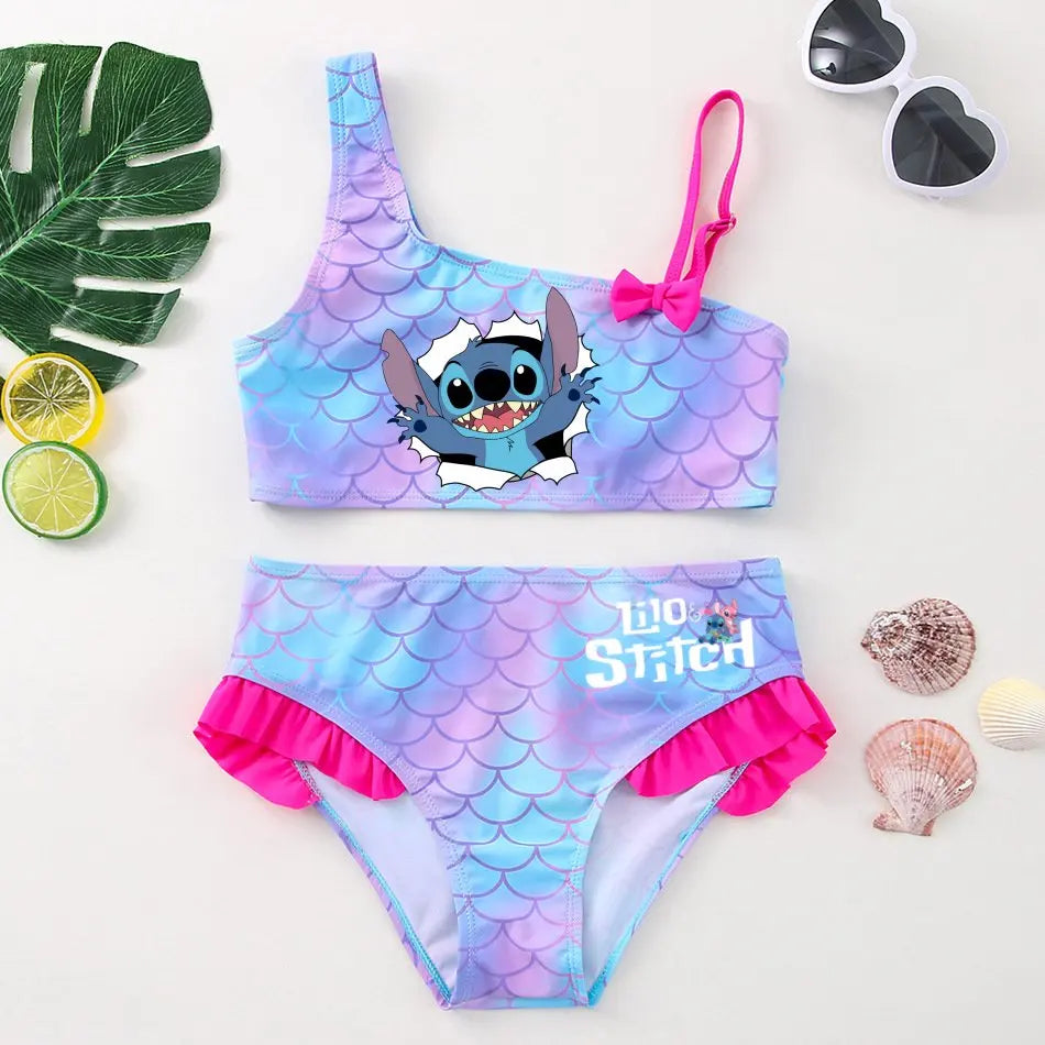 Maillot de Bain Fille Lilo & Stitch Sirène 2 Pièces - Bikini Été