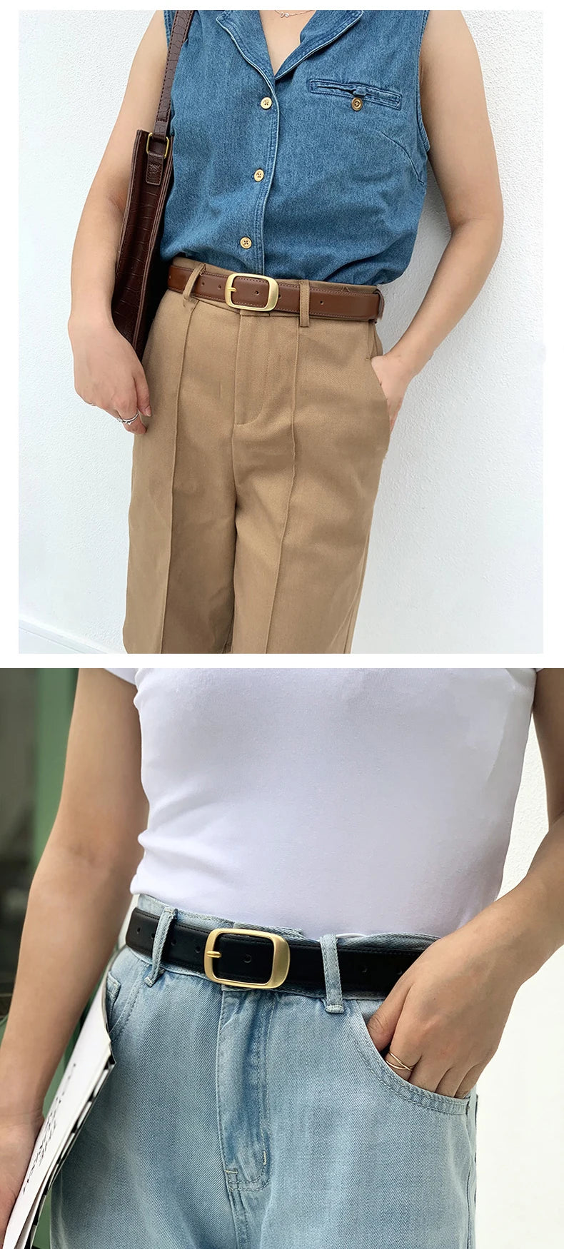 Ceinture Femme DINISITON Fashion Jeans - Boucle Alliage Pin Luxe Design Tendance Accessoire