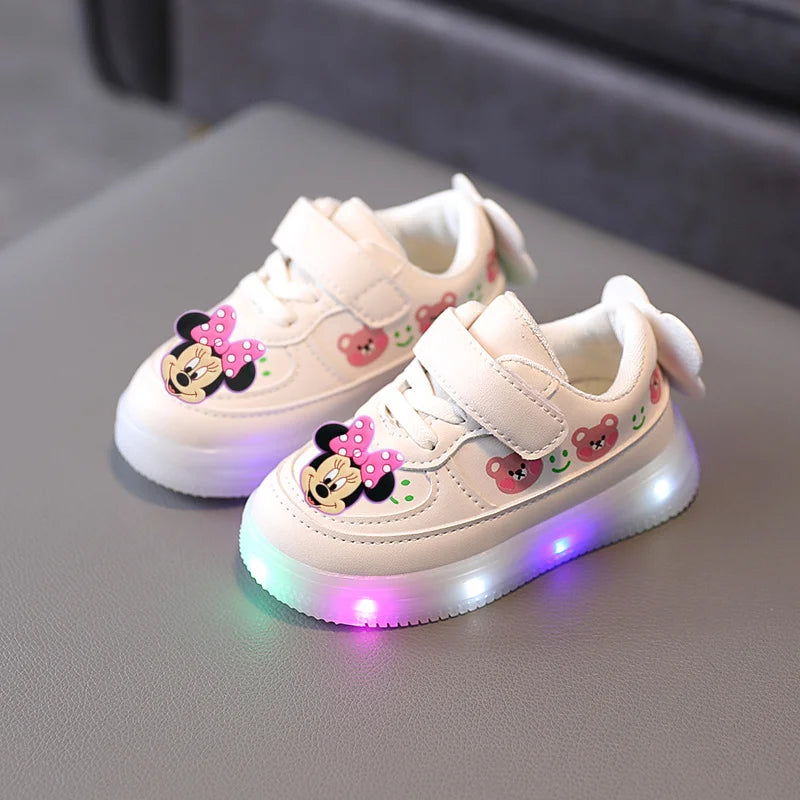 Baskets Mickey Mouse Lumineuses Enfant - Chaussures Sport LED Disney