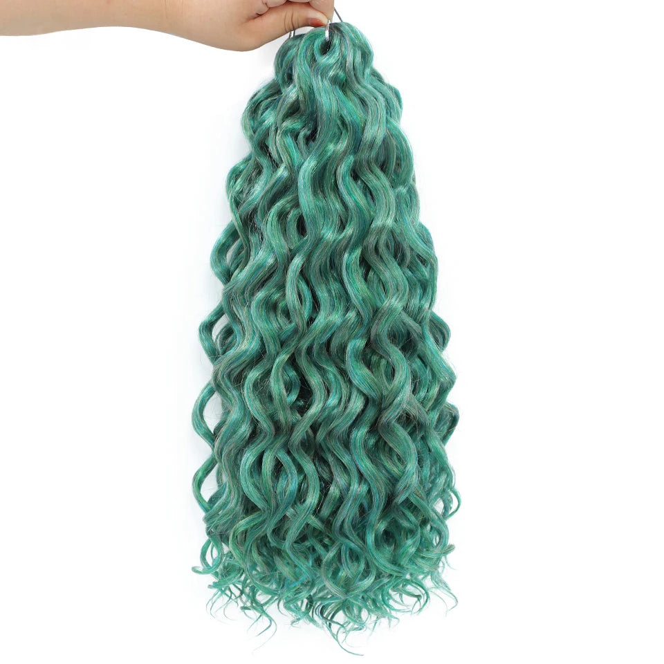 Extension Tresses Hawaii Curly Ocean Wave - Mèches Crochet Synthétiques Afro Bouclées Ombré Rose Water Wave
