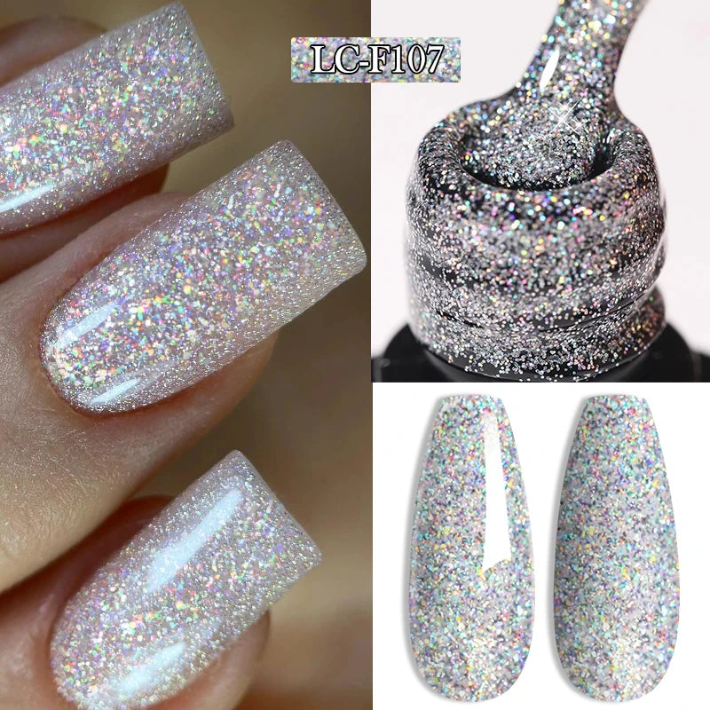 Gel Extension Ongles Paillettes LILYCUTE 15ml - Vernis Semi-Permanent UV Construction Nail Art