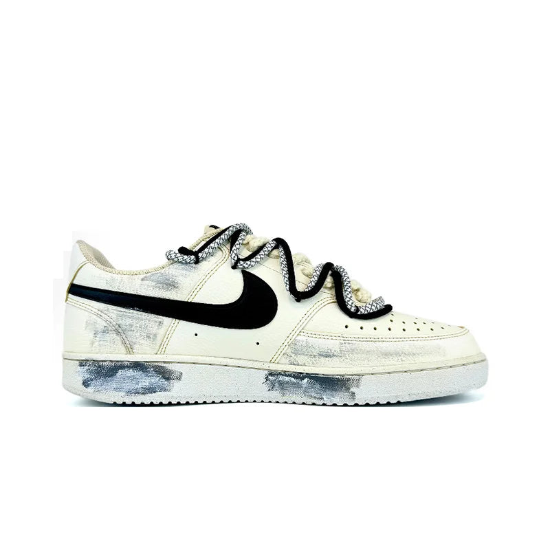 Nike Court Vision 1 Low – Baskets Homme « Œil de Dieu 2.0 » Effet Vieilli Éclaboussures