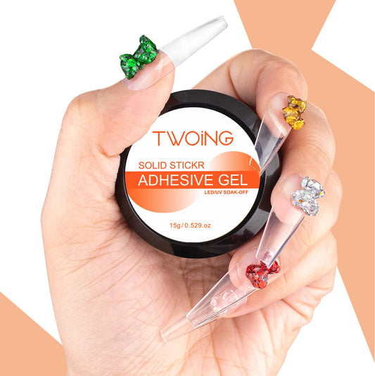 Gel Colle Ongles Solide 8g - Press On Nails Faux Ongles Acrylique Adhésion Forte Longue Durée UV LED