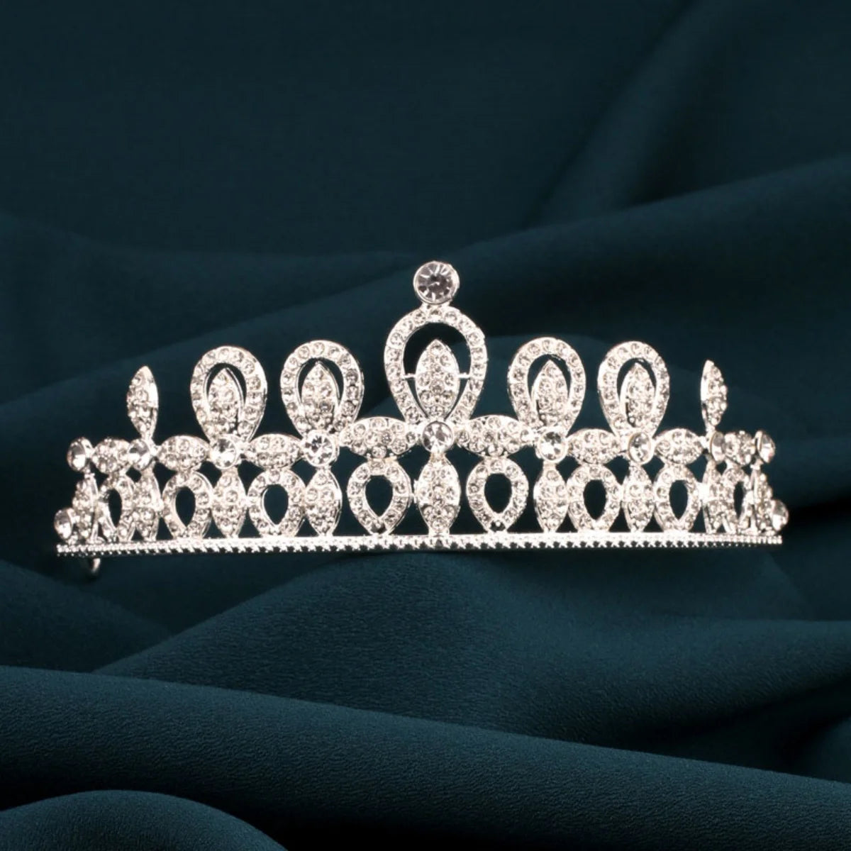 Couronne Tiara Femme Princesse Cristal Argent - Accessoire Cheveux Danse Mariage