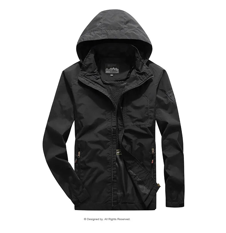 Veste Homme Camping Randonnée - Coupe-Vent Imperméable Respirant Outdoor Printemps-Automne