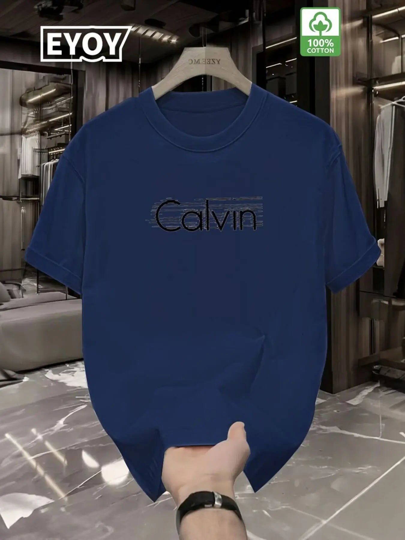 T-Shirt Homme 100% Coton Blanc - Col Rond Manches Courtes Casual Formel Streetwear