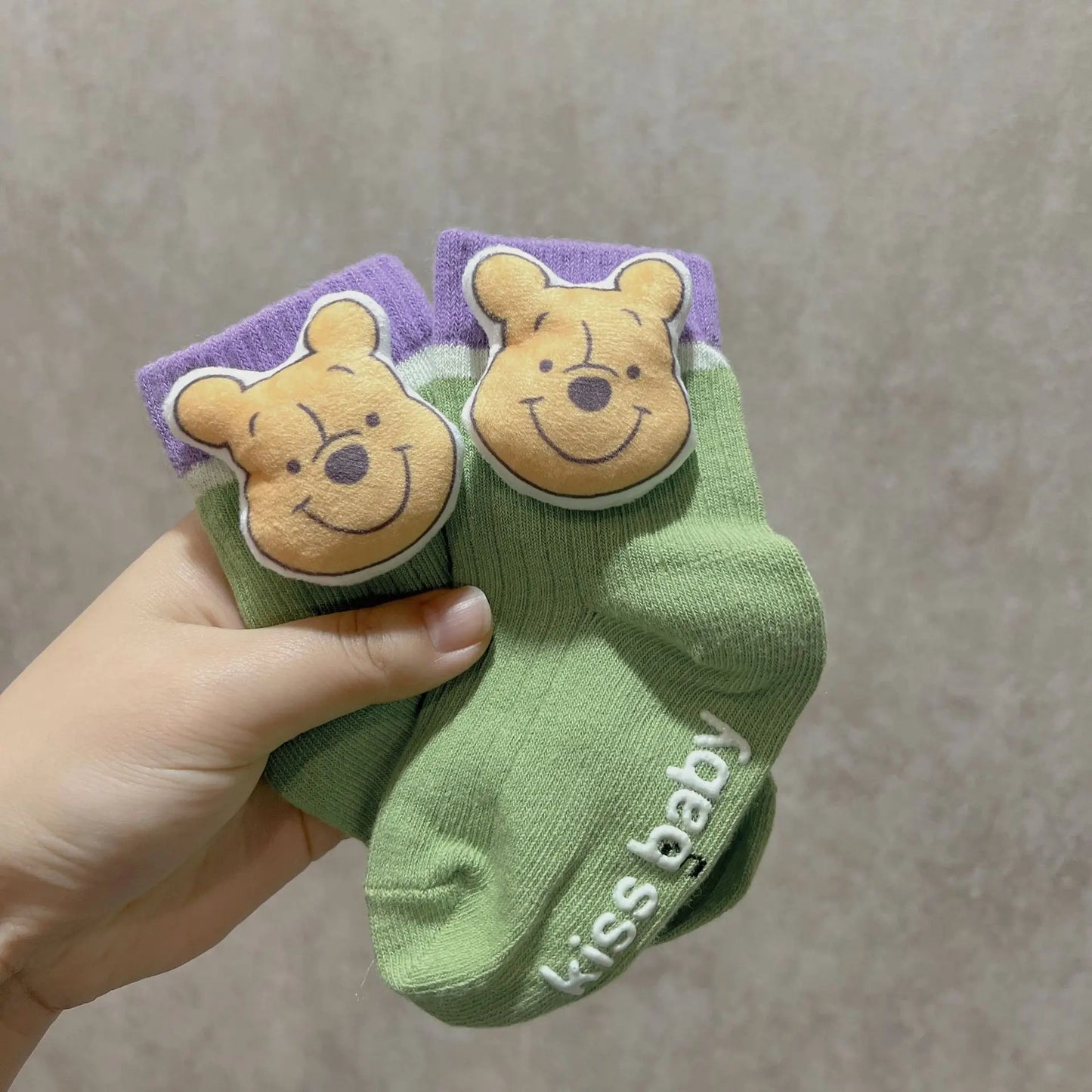 Chaussettes Peluche Mickey Mouse Disney - Socquettes Coton Chaudes Poupée 3D Enfant Cadeau