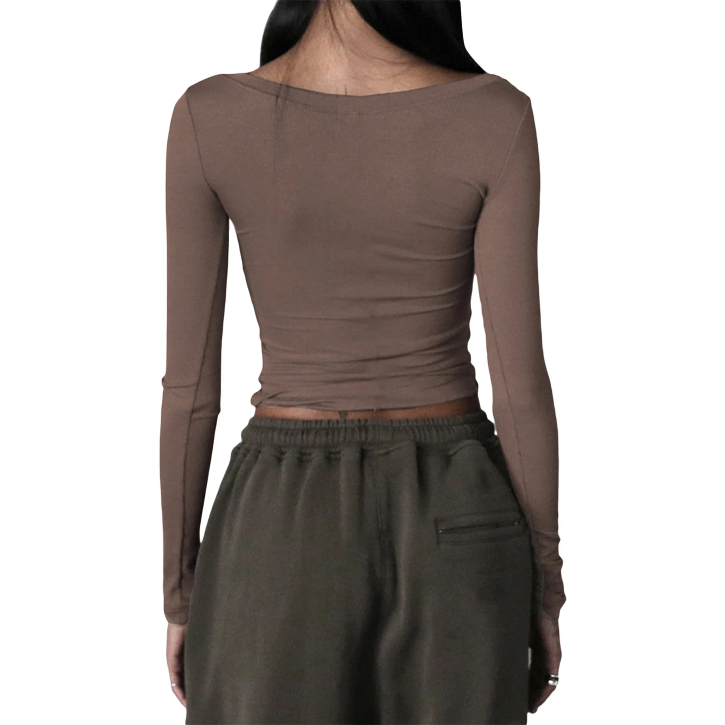 Chemise Femme Tricot Henley Boutons - Crop Top Streetwear