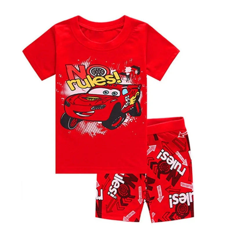 Pyjama Été Enfant Cars Flash McQueen 2 Pièces - T-shirt + Short