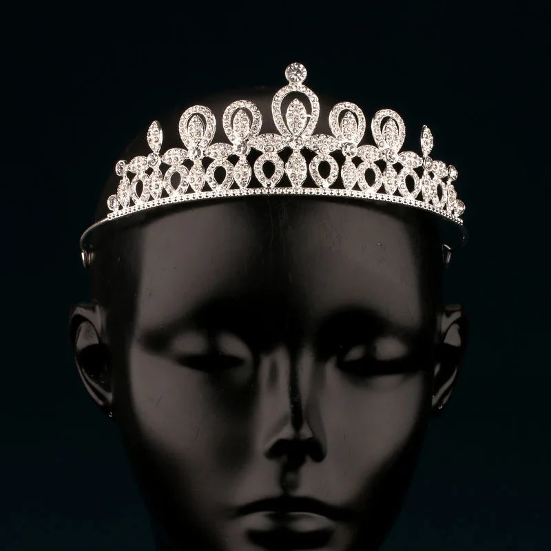 Couronne Tiara Femme Princesse Cristal Argent - Accessoire Cheveux Danse Mariage